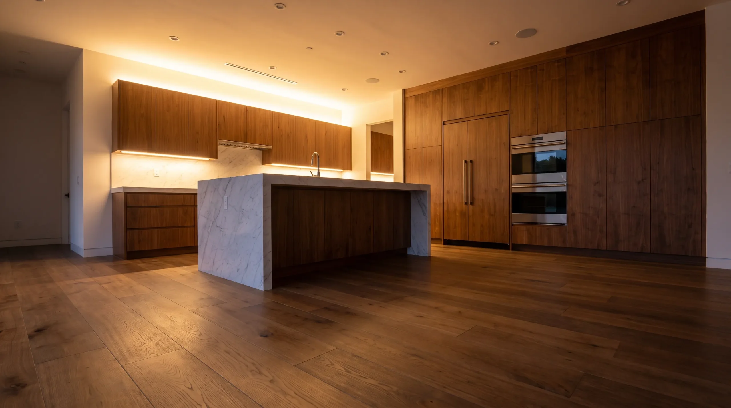 Engineered hardwood kitchen flooring