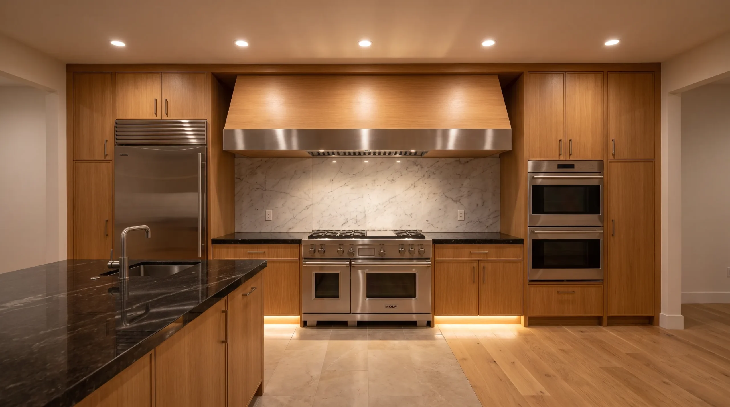 Gas range with a vented range hood